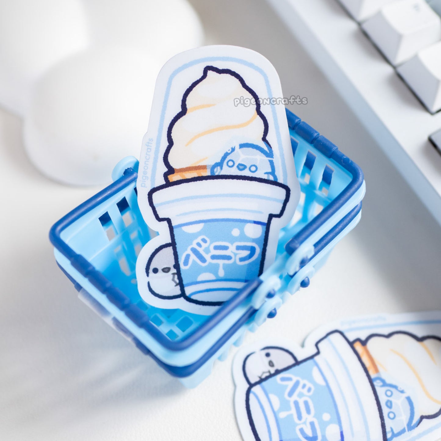 Ice Cream Pigeons Matte Sticker