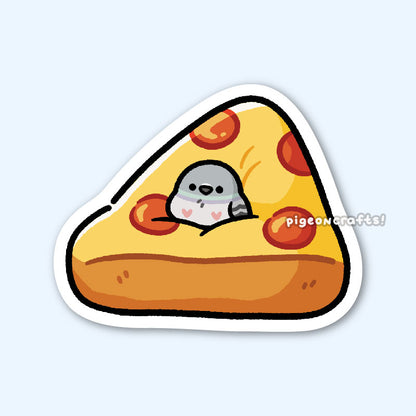 Pigeon on Pizza Couch Matte Sticker