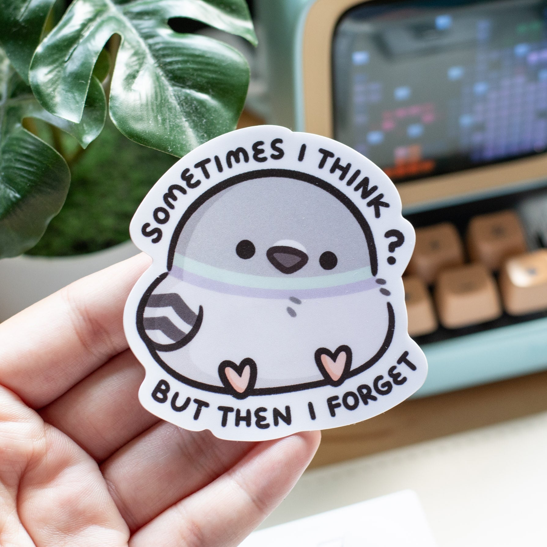 Ithink Sticker Pigeon Sometimes I Think Matte Sticker – Pigeoncrafts