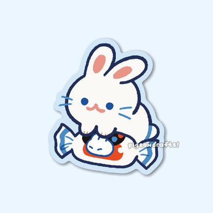 White Rabbit Candy Matte Sticker