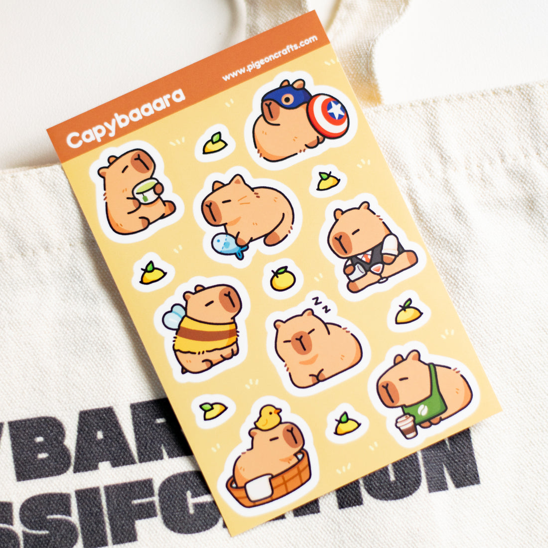 Capybara Sticker Example Capybara Sticker Sheet – Pigeon Crafts