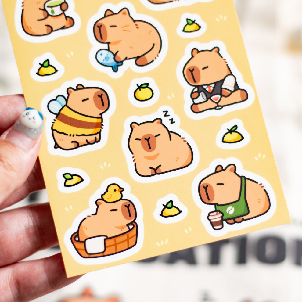 Capybara Sticker Sheet – Pigeoncrafts