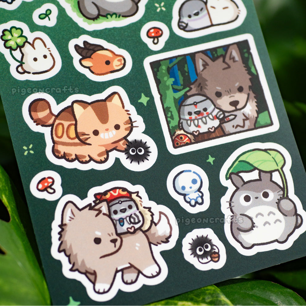 Forest Guardians Ghibli Sticker Sheet