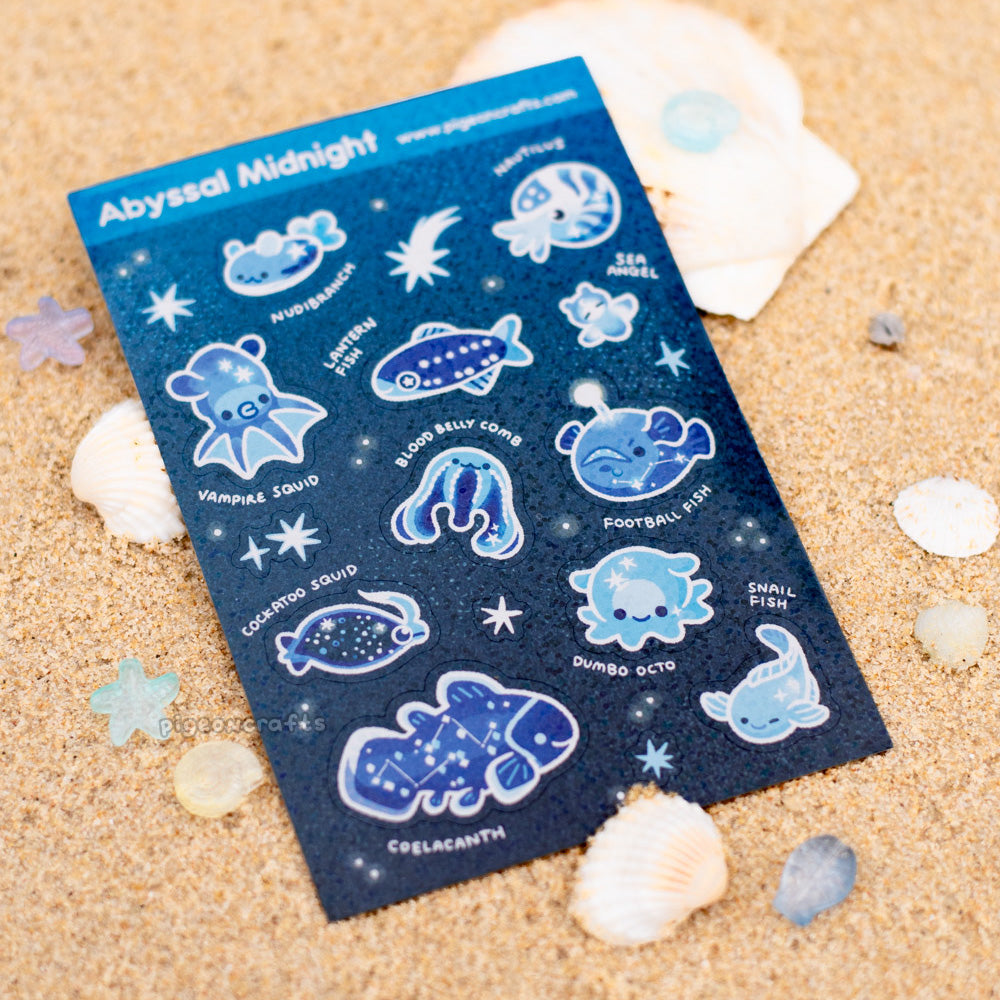 Abyssal Midnight Holo Glitter Sticker Sheet