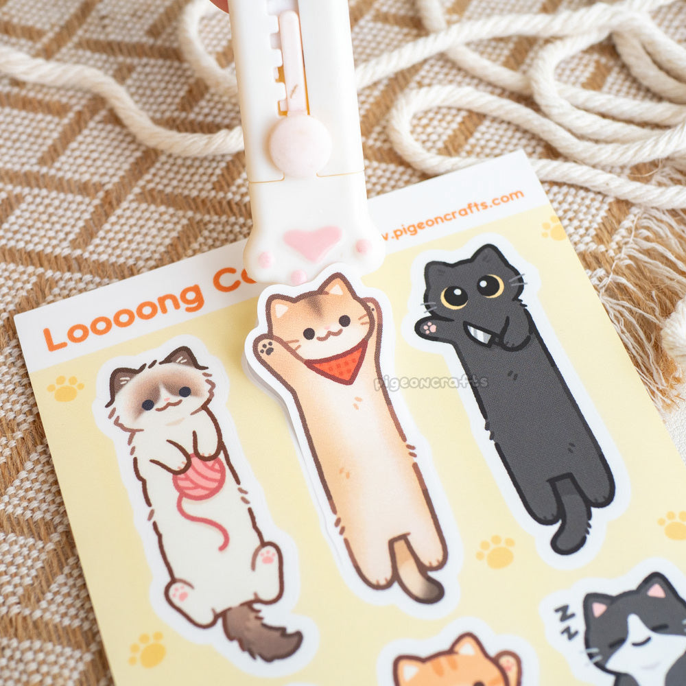 Long Cats Classic Sticker Sheet