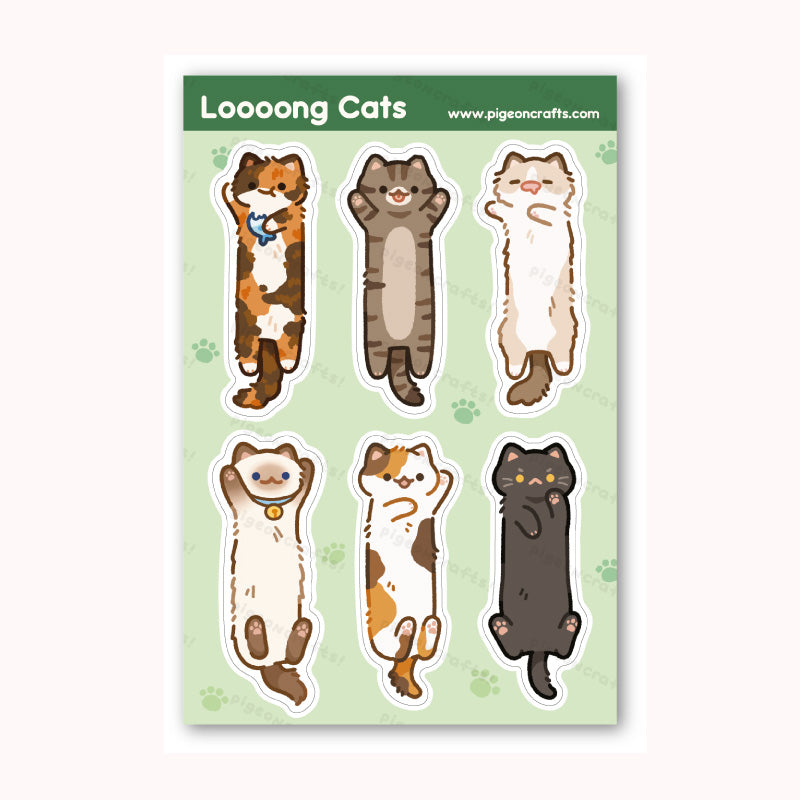 Long Cats V3 Sticker Sheet