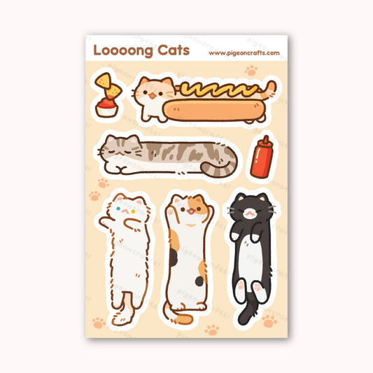 Long Cats Sticker Sheet