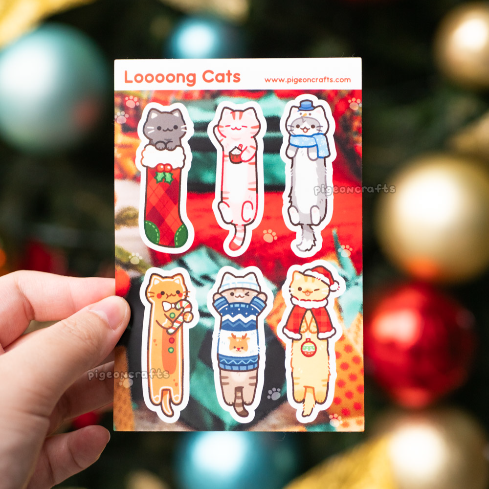 Long Cats Xmas Edition Sticker Sheet