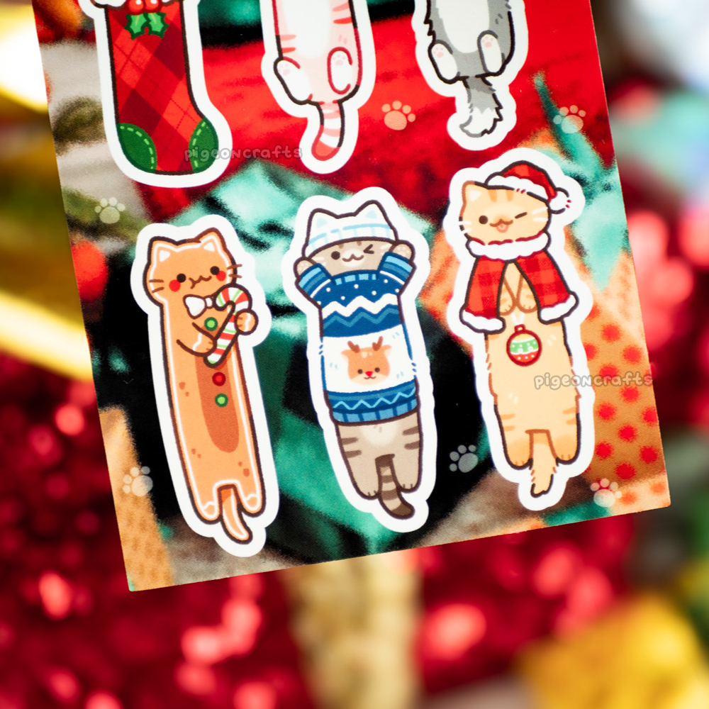 Long Cats Xmas Edition Sticker Sheet
