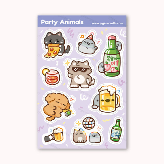 Party Animals Sticker Sheet