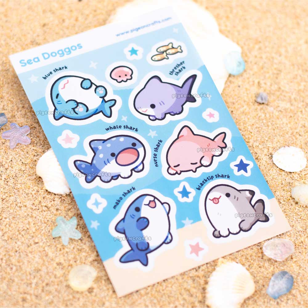 Sharks are Sea Doggos Sticker Sheet