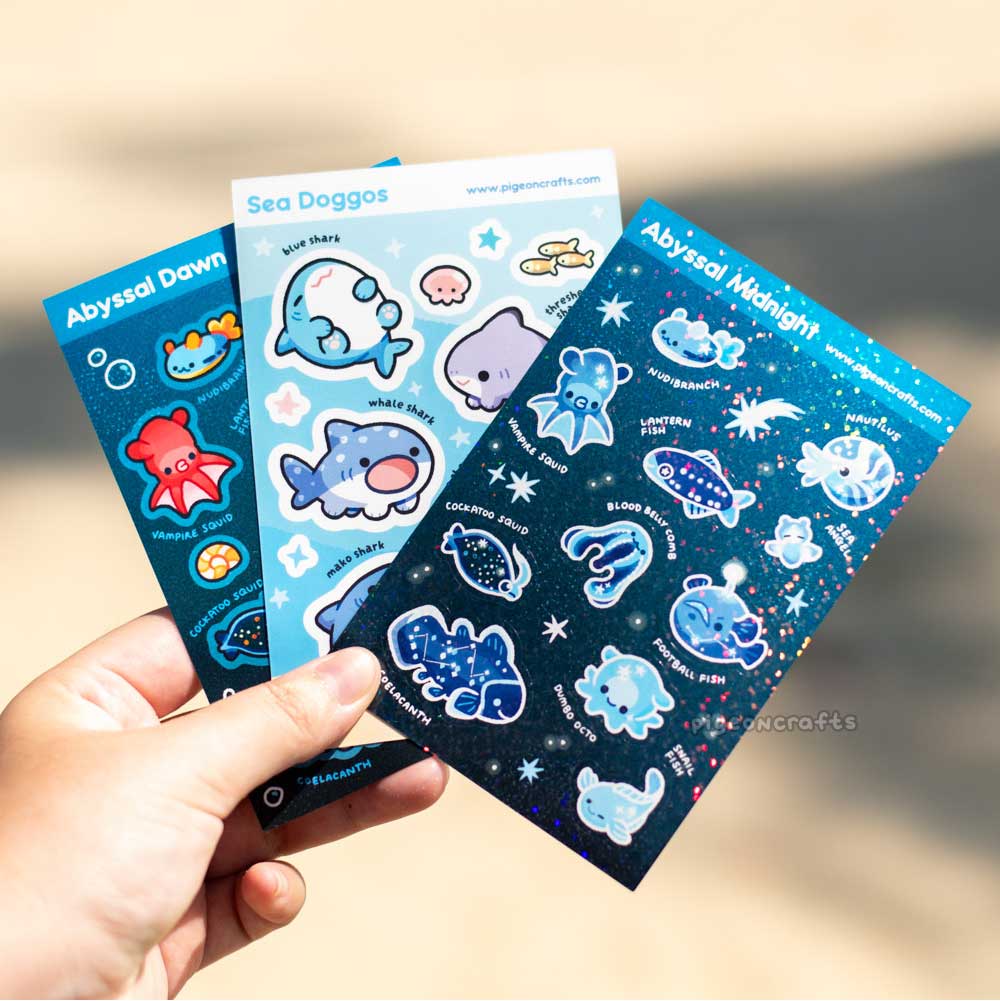Abyssal Midnight Holo Glitter Sticker Sheet