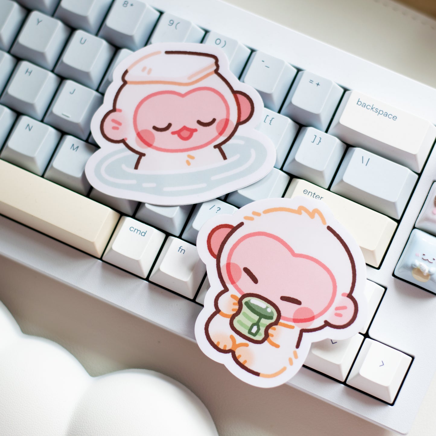 Snow Monkey Onsen Matte Sticker