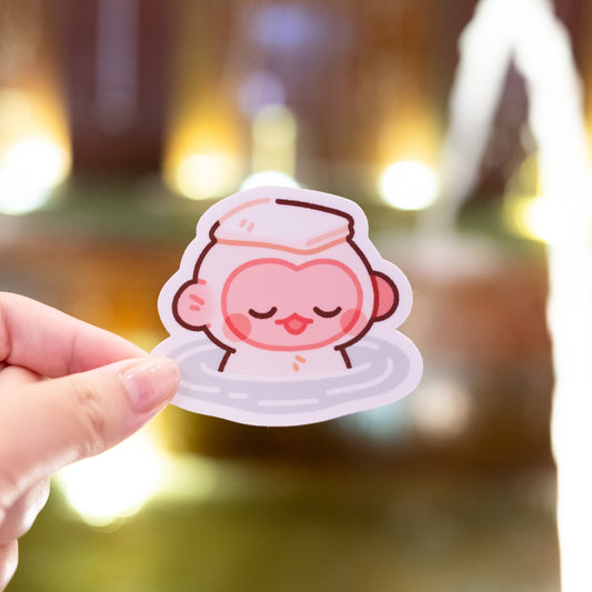 Snow Monkey Onsen Matte Sticker