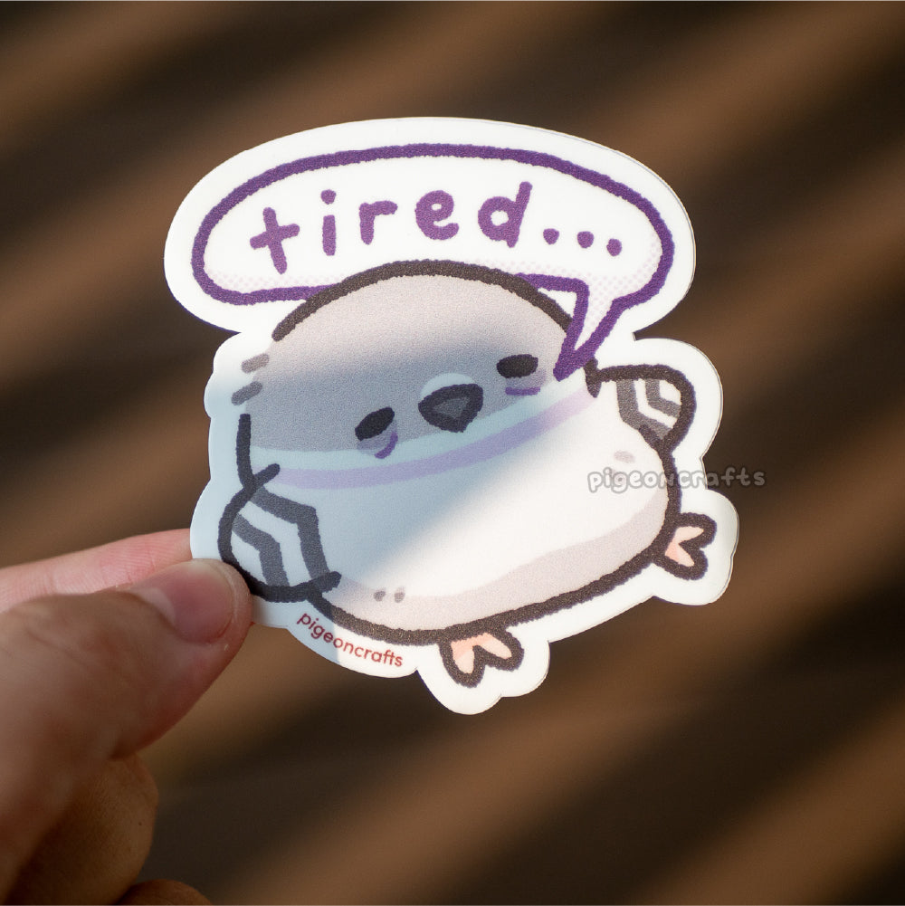Tired Pigeon Matte Sticker