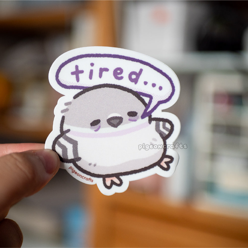 Tired Pigeon Matte Sticker