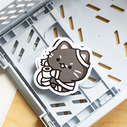 Tuxie Toilet Paper Mummy Matte Sticker