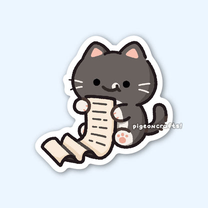 Tuxie Cat Tasks Matte Sticker