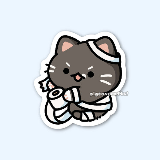 Tuxie Toilet Paper Mummy Matte Sticker