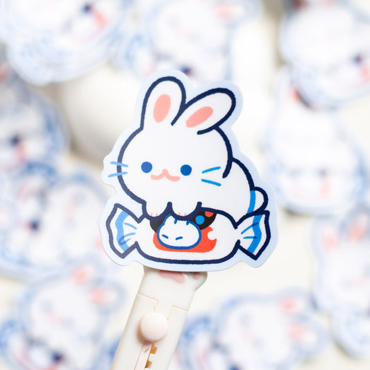 White Rabbit Candy Matte Sticker