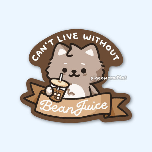 Wolfy Bean Juice Matte Sticker