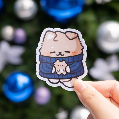 Wolfy Cozy Sweater Weather Matte Sticker