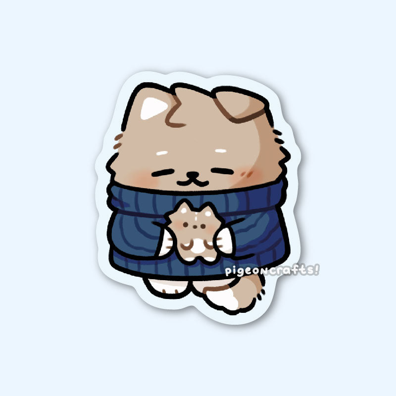 Wolfy Cozy Sweater Weather Matte Sticker