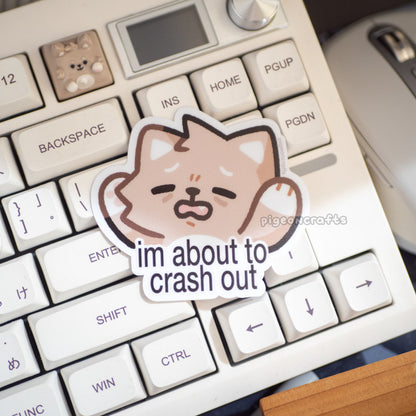 Wolfy About to Crash Out Matte Sticker