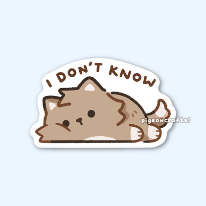 "I don't know" Wolfy Matte Sticker