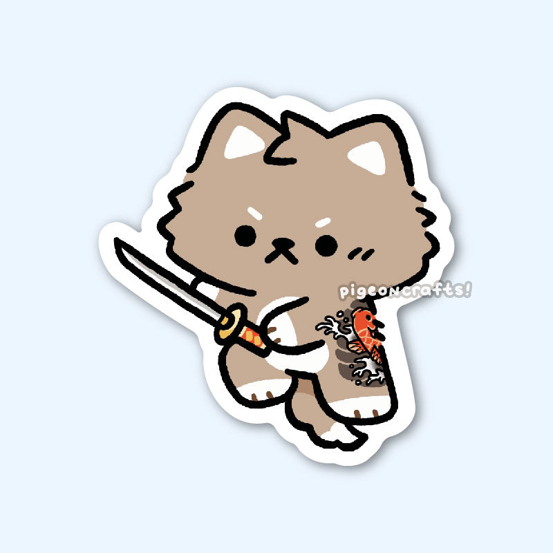 Monmon Katana Wolfy Matte Sticker