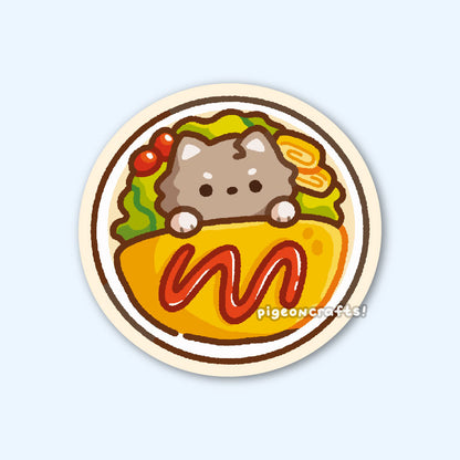 Cosy Omurice Wolfy Matte Sticker