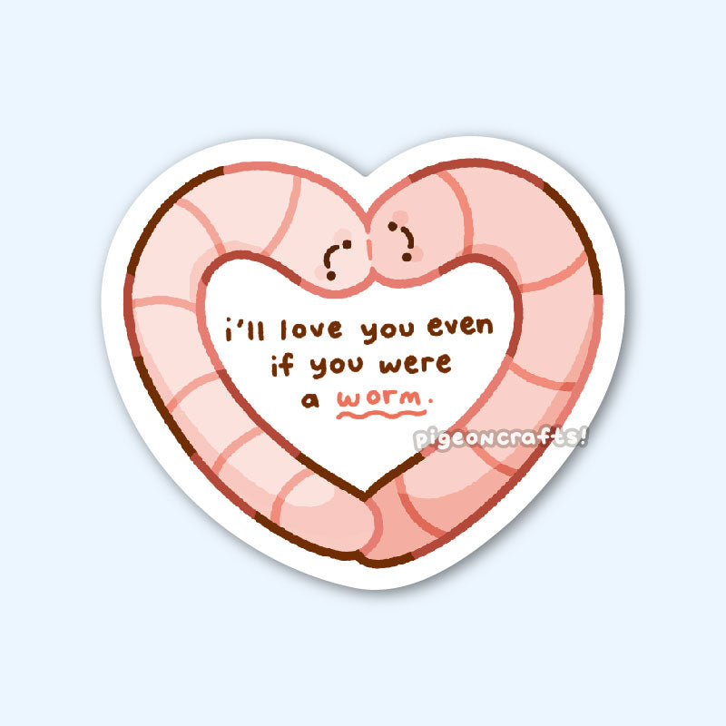 Worm Heart Matte Sticker