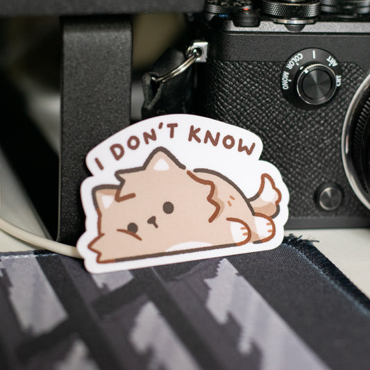 "I don't know" Wolfy Matte Sticker