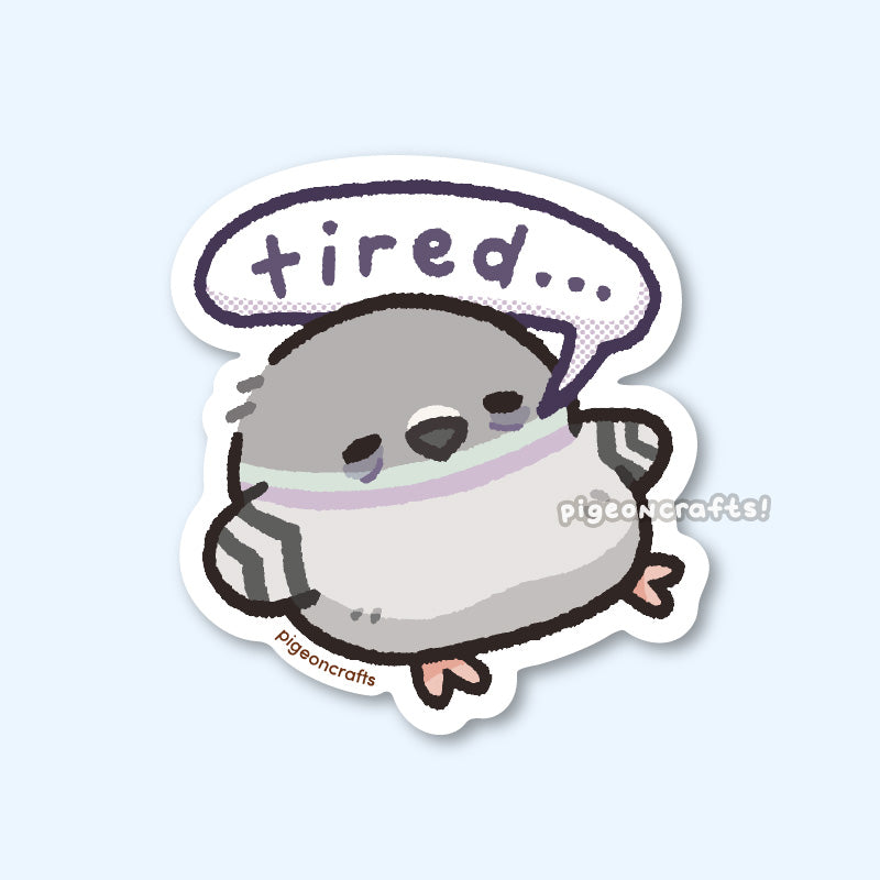 Tired Pigeon Matte Sticker