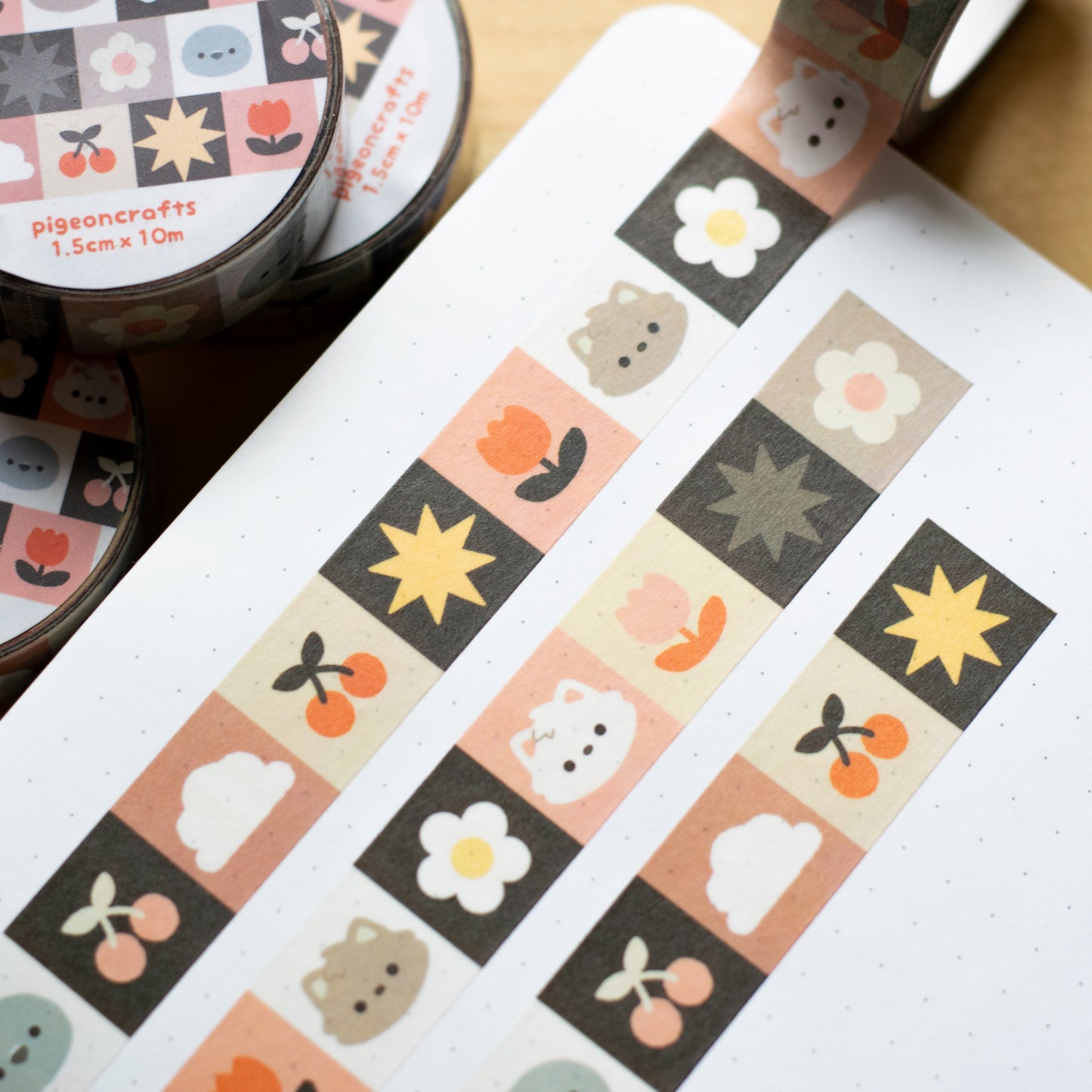 Dark Patchwork 15mm*10m Washi Tape