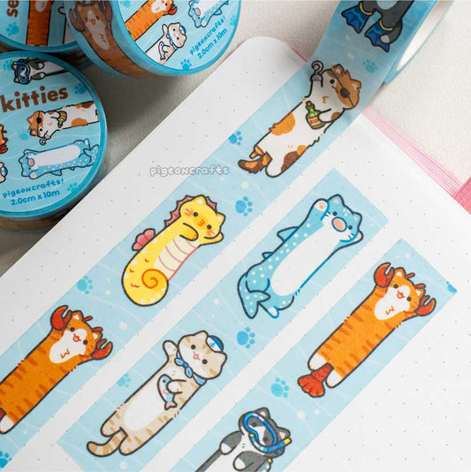 Long Sea Kitties Washi tape