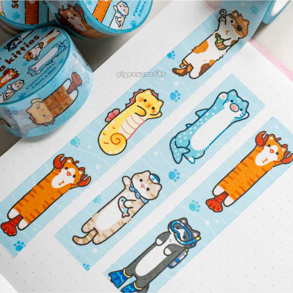 Long Sea Kitties Washi tape
