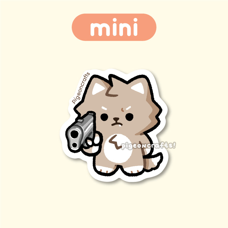 Wolfy Glocked Mini Matte Sticker