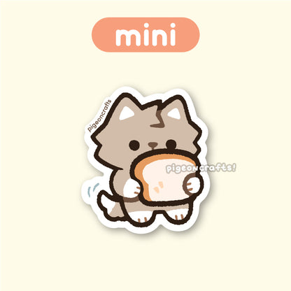 Wolfy Loves Toast Mini Matte Sticker