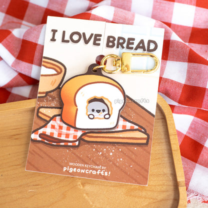 Pigeon Loaf House Wood Keychain