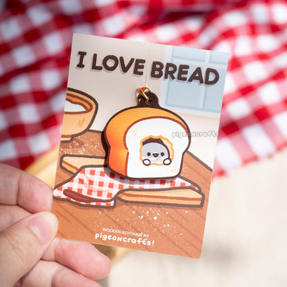 Pigeon Loaf House Wood Keychain