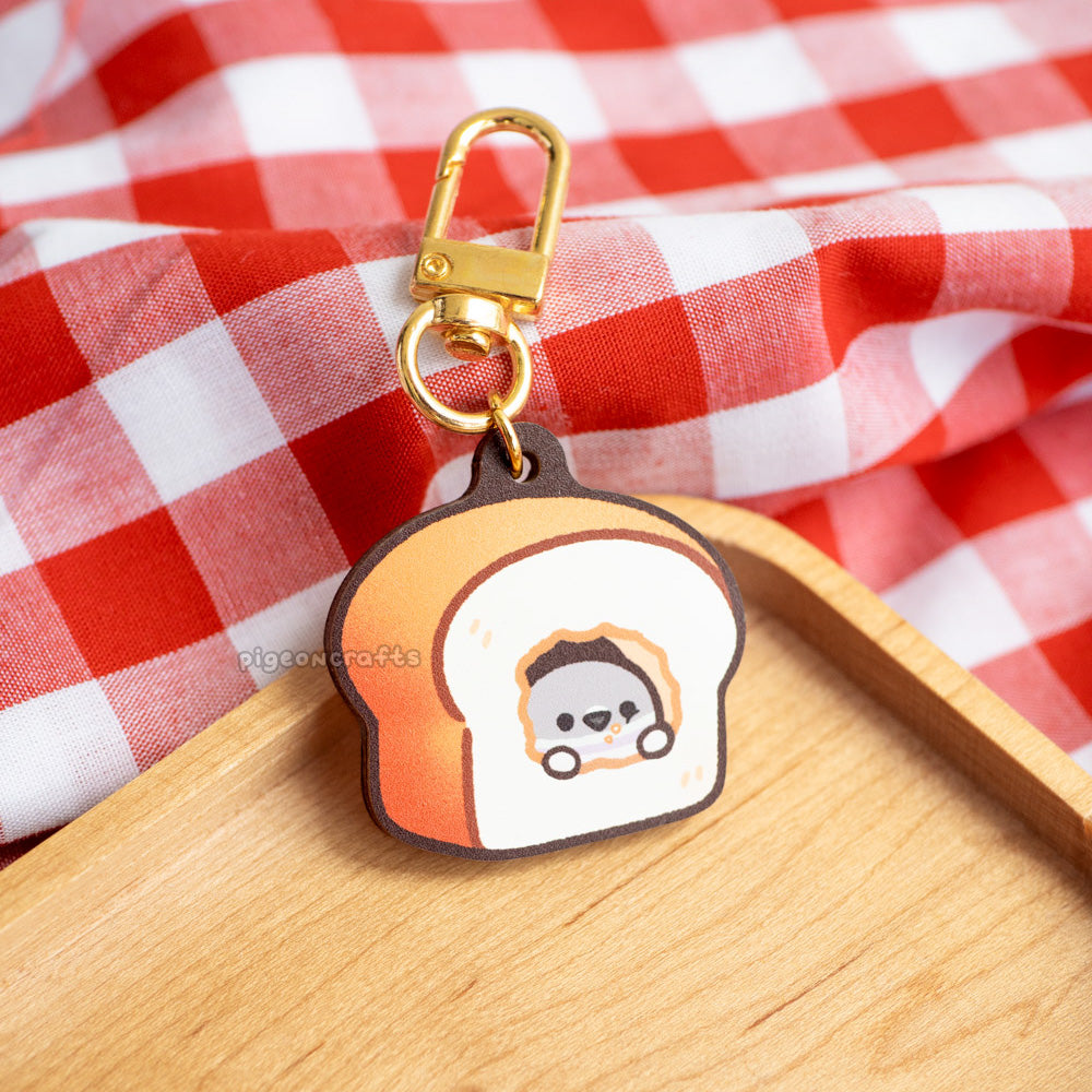 Pigeon Loaf House Wood Keychain