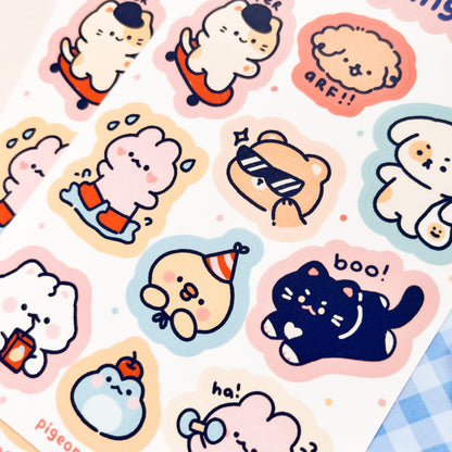 Animals Doing Things Vinyl Sticker Sheets