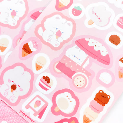 Neopolitan Ice Cream Vinyl Sticker Sheets