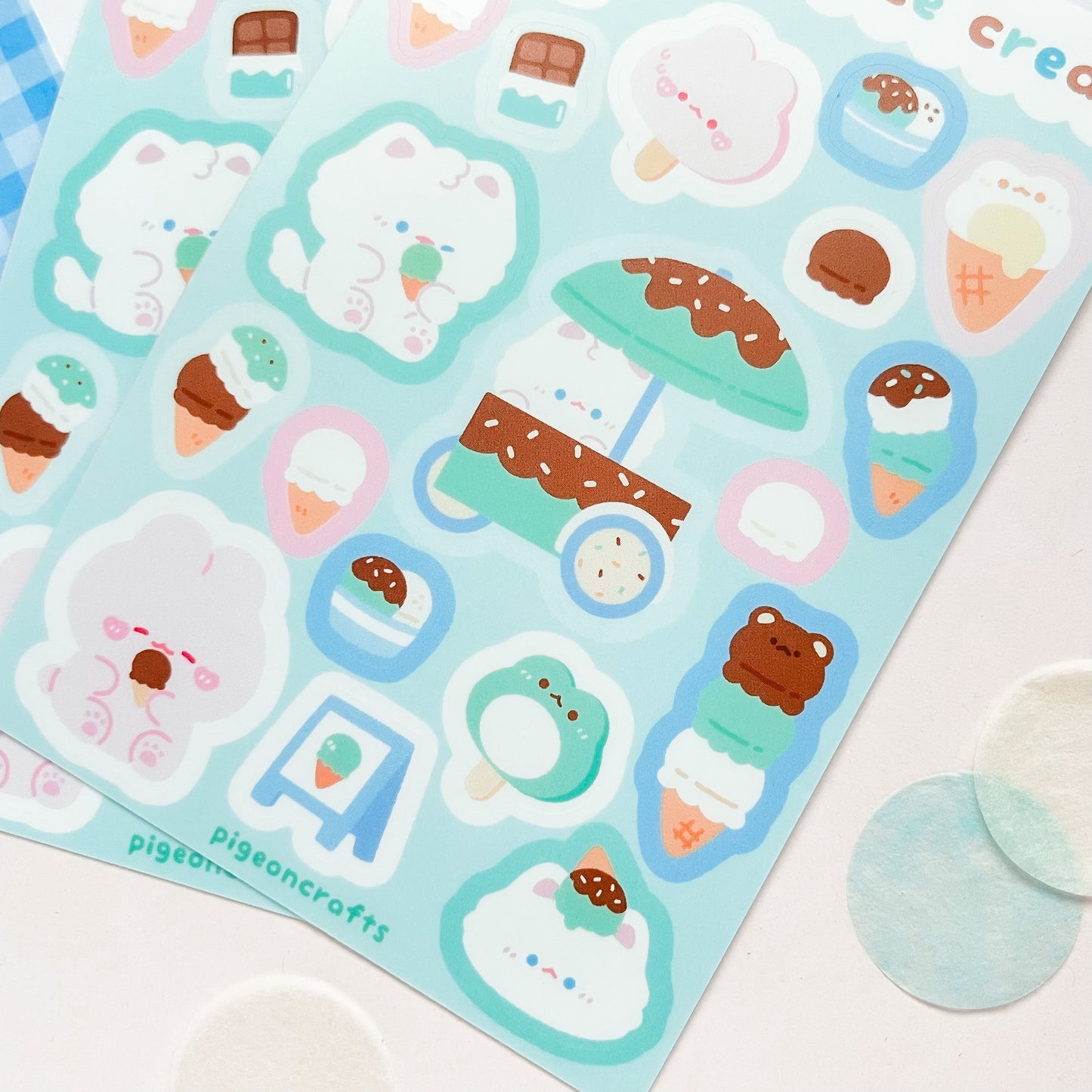 Choco Mint Ice Cream Vinyl Sticker Sheets